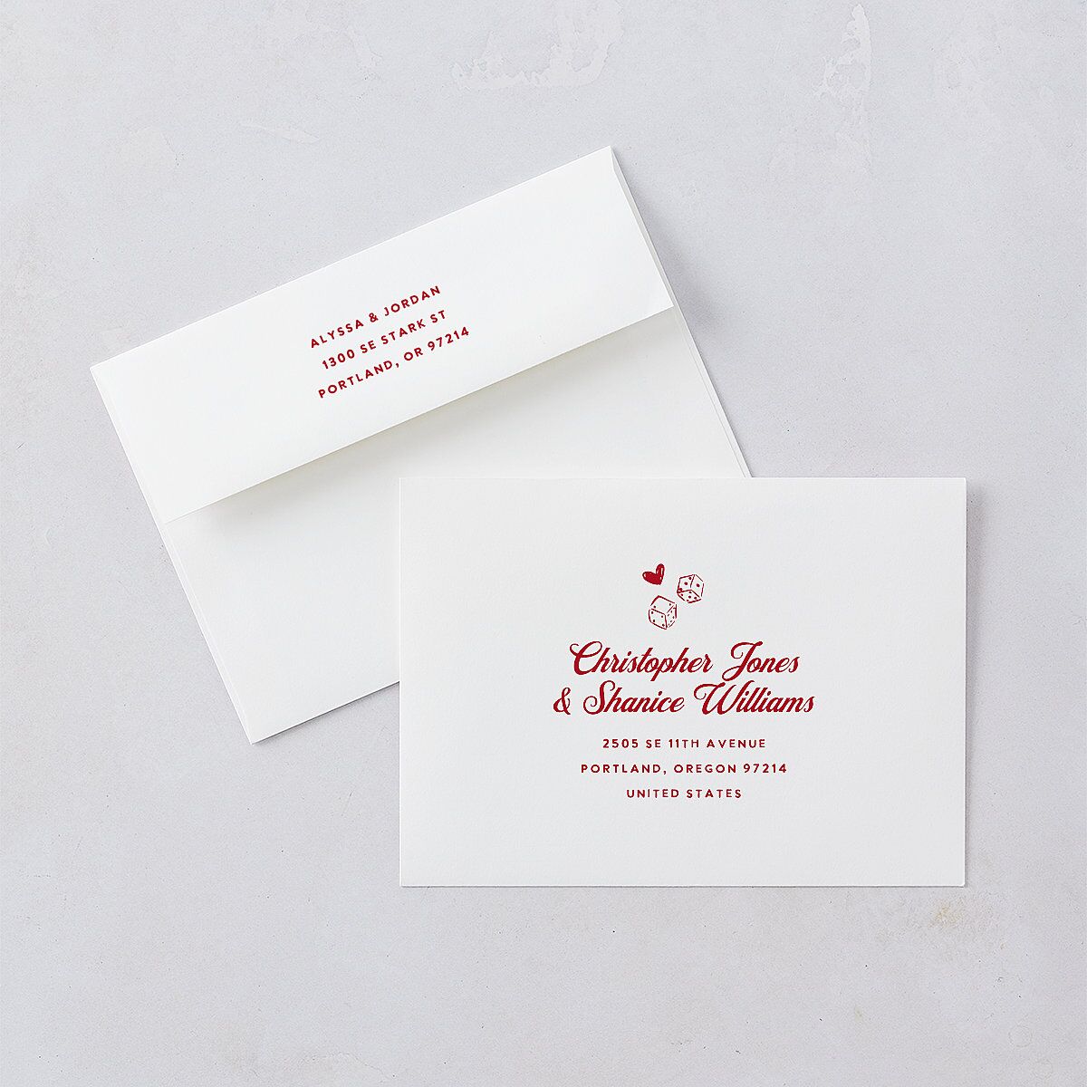 Hand Drawn Las Vegas Hearts Wedding Invitations Ruby Signature Blank No Standard