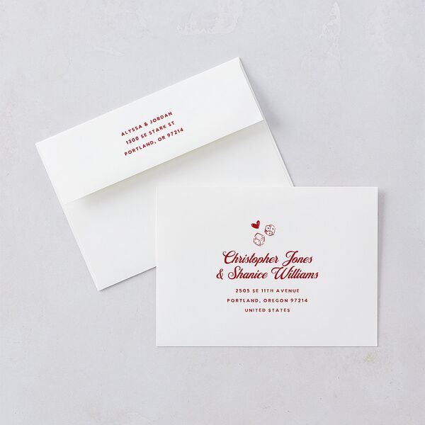 Hand Drawn Las Vegas Hearts Wedding Invitations Ruby Signature Blank No Standard