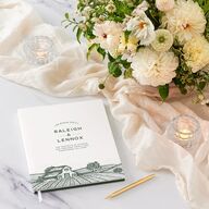 Country Farm Wedding Guest Book Hunter Green