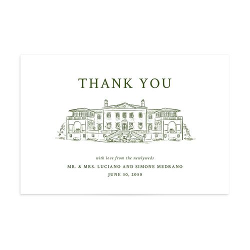 Your Own Classic Italian Venue Thank You Postcards Dark Camo