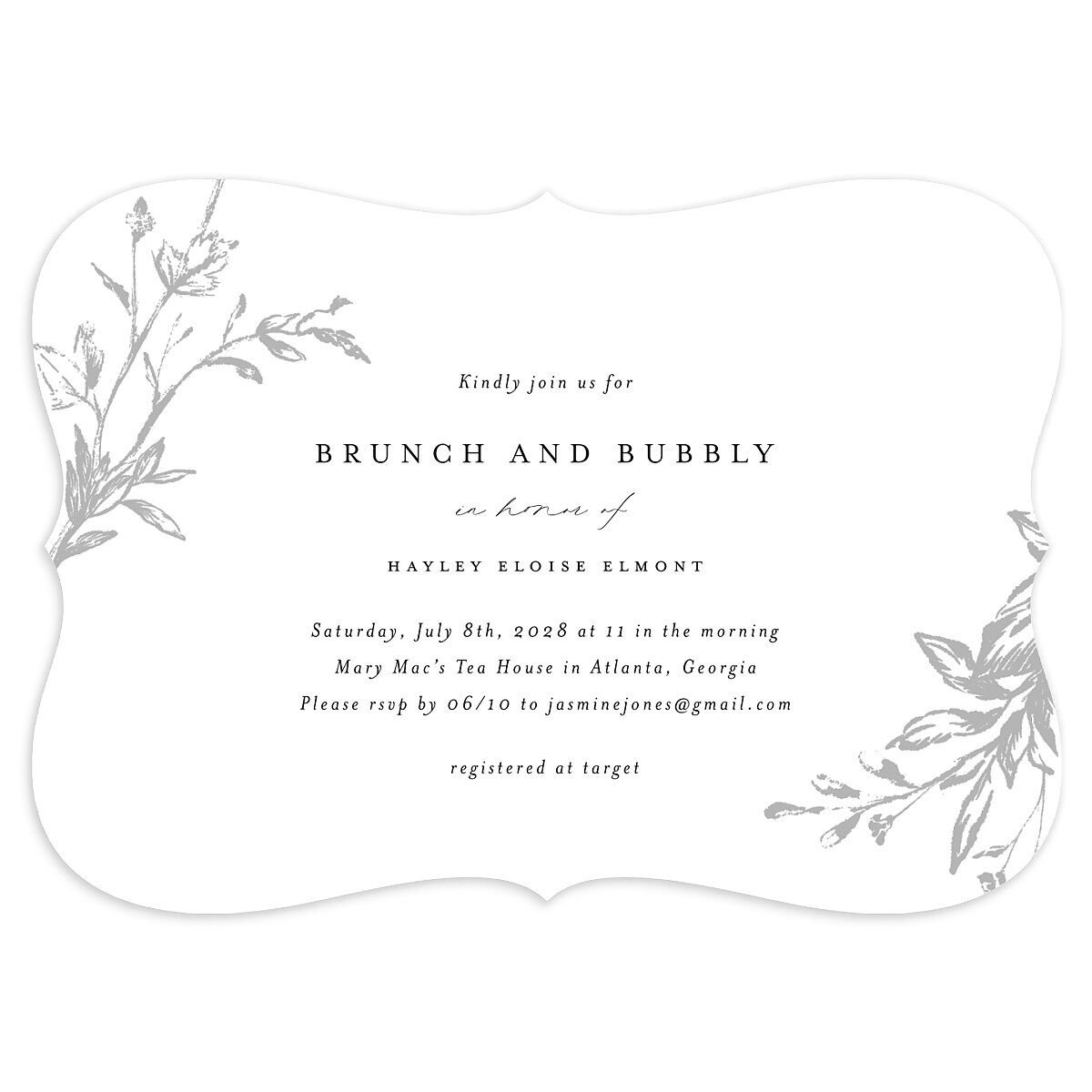 Shining Leaves Bridal Shower Invitations