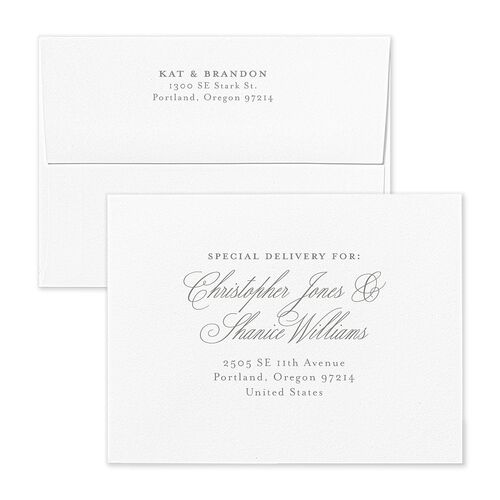 Luxury Floral Monogram Save the Date Petite Card Envelopes Cotton Terracotta Return Address Signature Standard