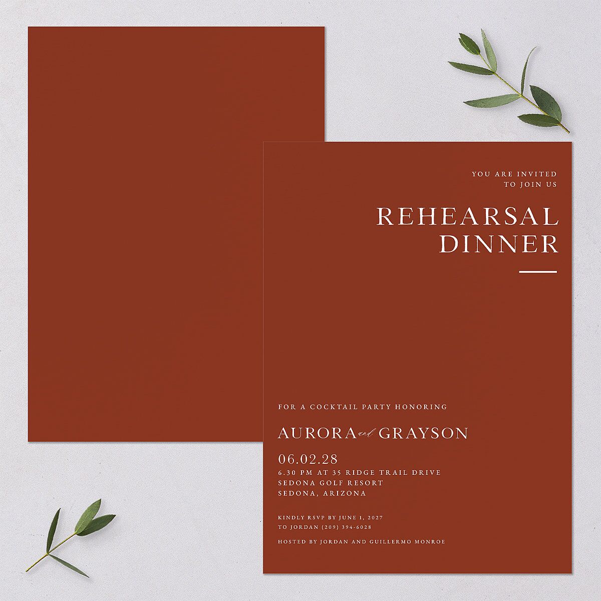 Bohemian Arch Rehearsal Dinner Invitations — view 1