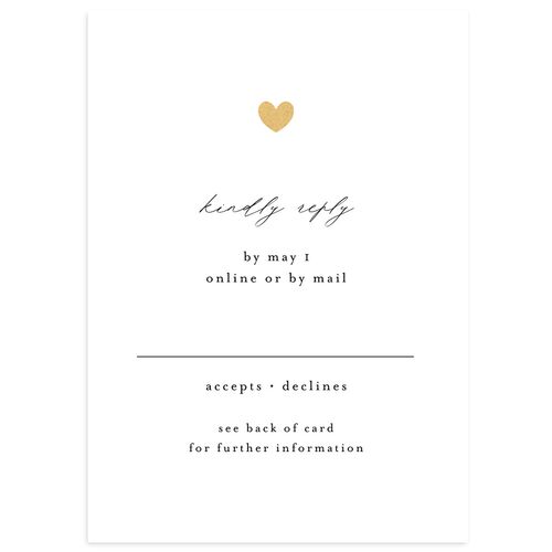 Dainty Heart Foil Wedding Response Cards Midnight Gold Signature Standard