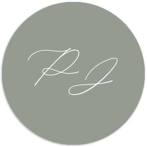 Elegant Pastel Floral Wedding Stickers Pure White Circle
