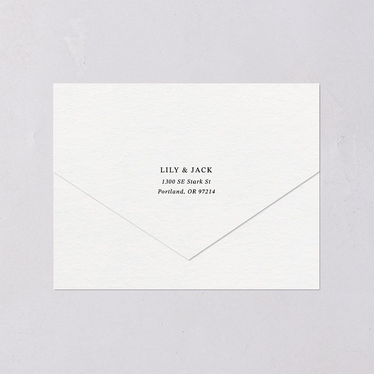Elegant Minimalist All-in-One Wedding Invitations Pure White Signature Light Both Recipient and Return Addresses No