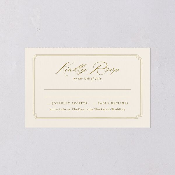 Antique Botanical Garland All-in-One Wedding Invitations Champagne Signature Light Both Recipient and Return Addresses No