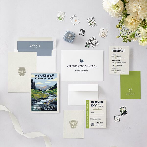 Mountain Park Poster Wedding Invitations Meadow Signature Blank No Standard