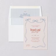 Modern Delicate Bows Bridal Shower Invitations Jewel Red Signature Blank Standard
