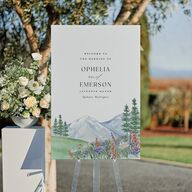 Mountain Wildflowers Standard Welcome Sign Large Dusty Blue Standard Indoor Foam Core L Welcome