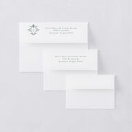 Tartan Crest Rehearsal Dinner Invitation Envelopes White Moody Blue Both Recipient and Return Addresses Signature Standard