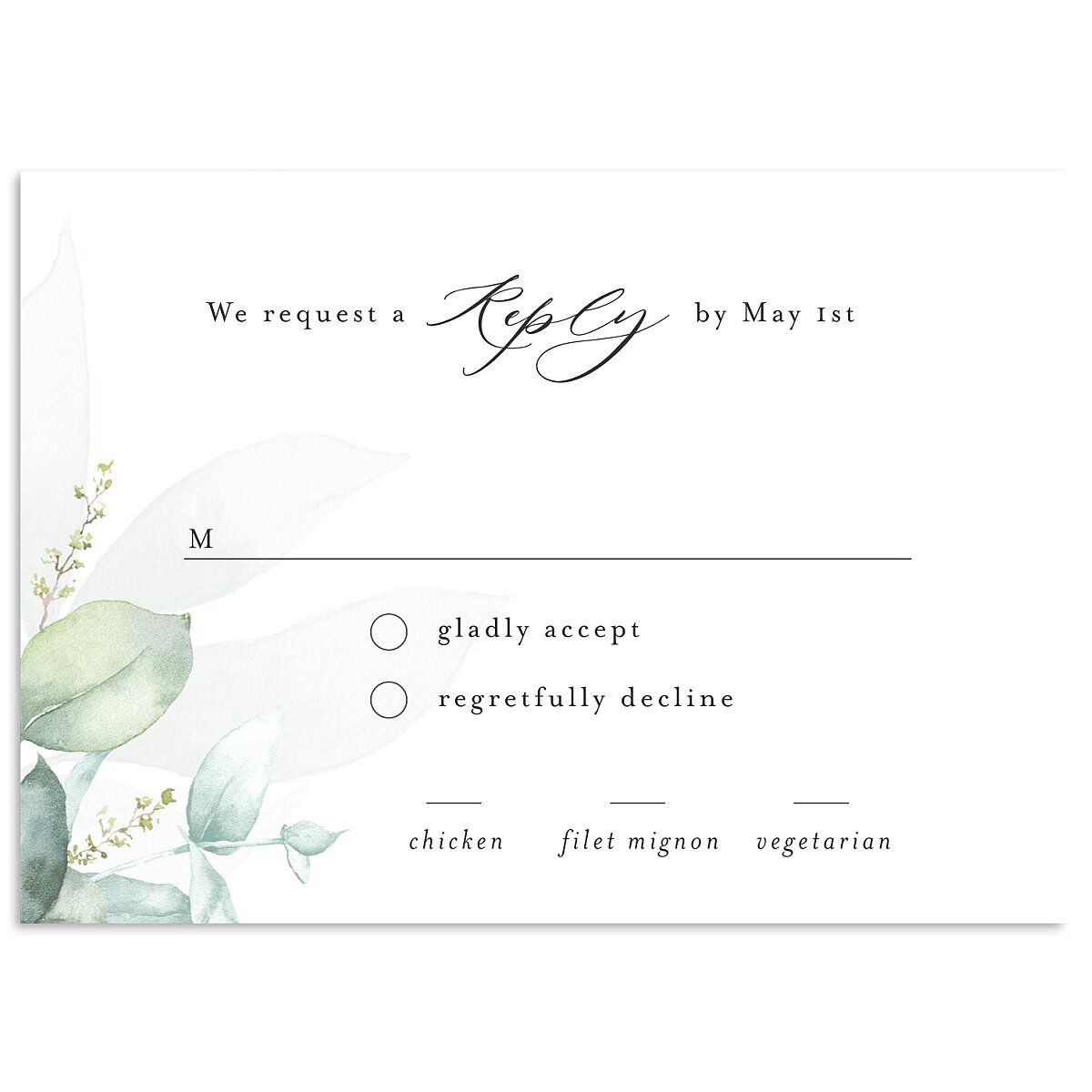 Romantic Greenery Wedding Response Cards