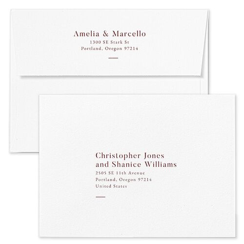 Rustic Monogram Save The Date Card Envelopes Kraft Merlot Recipient Address Signature Standard