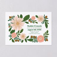 Retro Bloom Wedding Invitations Scottish Green Signature Blank No Standard