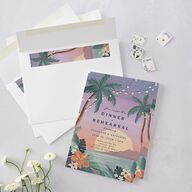 Vintage Island Rehearsal Dinner Invitations Rose Gold Signature Blank Standard