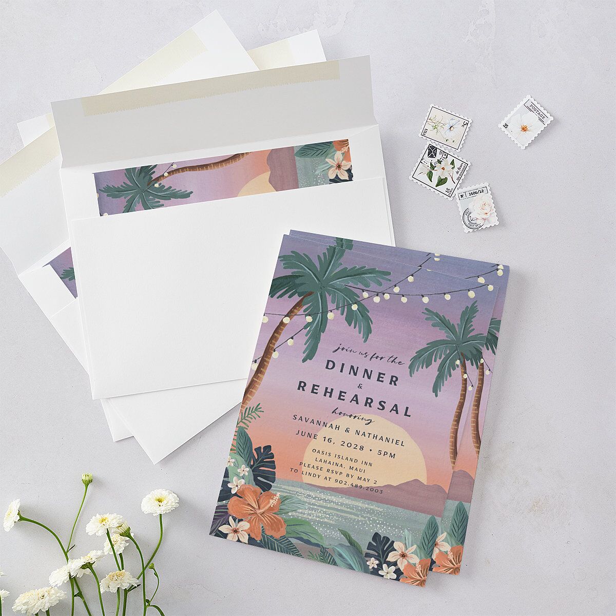 Vintage Island Rehearsal Dinner Invitations — view 5