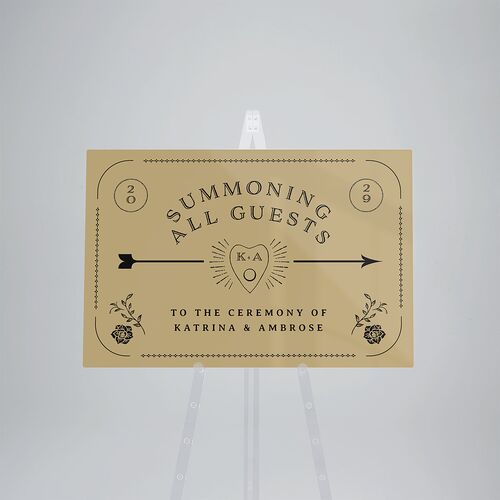 Skeleton Spirits Acrylic Direction Sign Large Licorice Standard Acrylic L Direction
