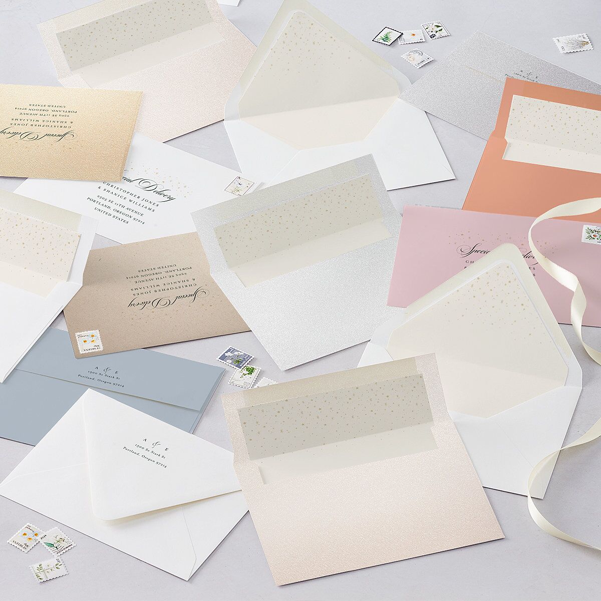 Fairytale Luxury Foil Wedding Invitations Dark Emerald Gold Signature Blank No Standard