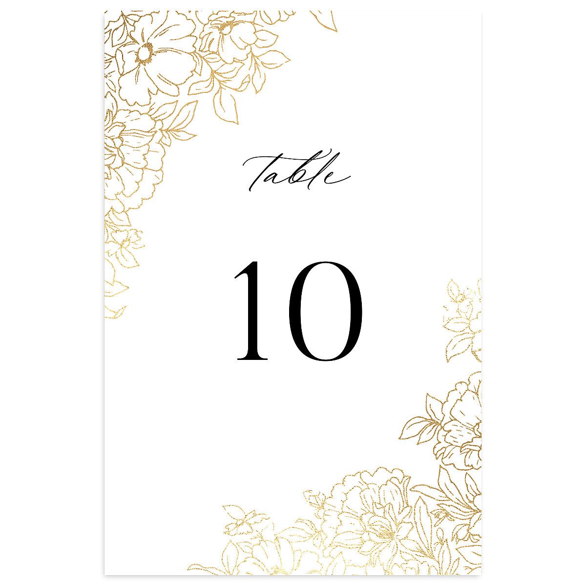 Gilded Florals Table Numbers
