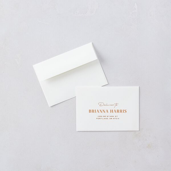 Beach Party Wedding Response Card Standard Envelopes White Pink Cotton Return Address Signature Standard