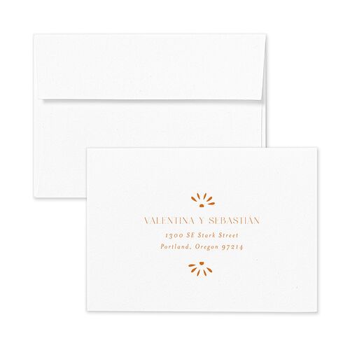 Hacienda Elegante Wedding Response Card Standard Envelopes White Cinnamon Return Address Signature Standard