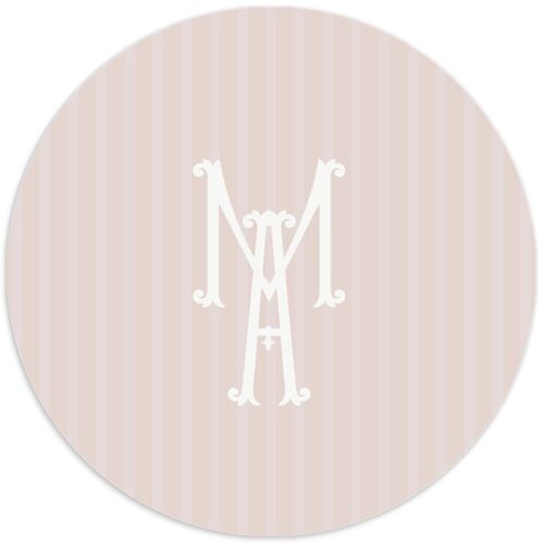 Elegant Floral Regency Wedding Stickers Pink Cotton Circle