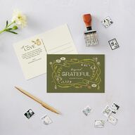 Wildflower Nouveau Thank You Postcards Dark Camo