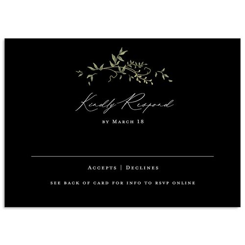 Dainty Fairytale Greenery Wedding Response Cards Licorice Signature Standard