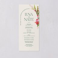 Hawaiian Tropical Orchid Oval Wedding Programs Crimson Signature