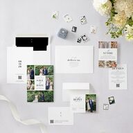 Portrait Gallery Save the Date Cards Pure White Signature smooth Blank No Standard