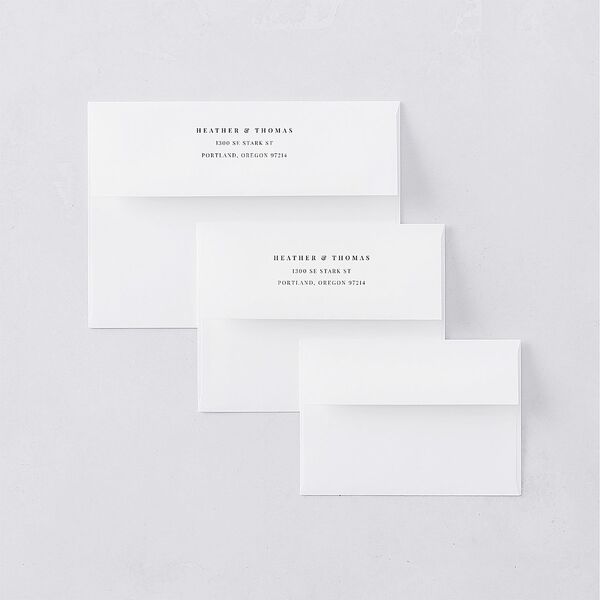 Classic Botanical Wedding Invitation Envelopes White Standard Turquoise Both Recipient and Return Addresses Signature