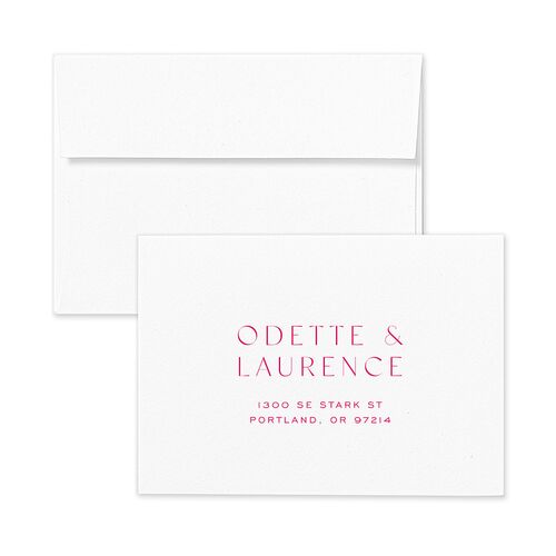 Surround Wedding Response Card Standard Envelopes White Pink Cotton Return Address Signature Standard