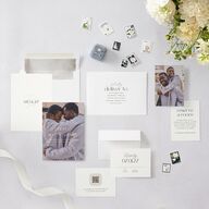 Striking Portrait Wedding Invitations Pure White Signature Blank No Standard