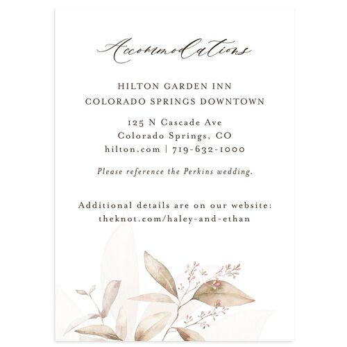 Romantic Greenery Wedding Enclosure Cards Tan Signature Standard
