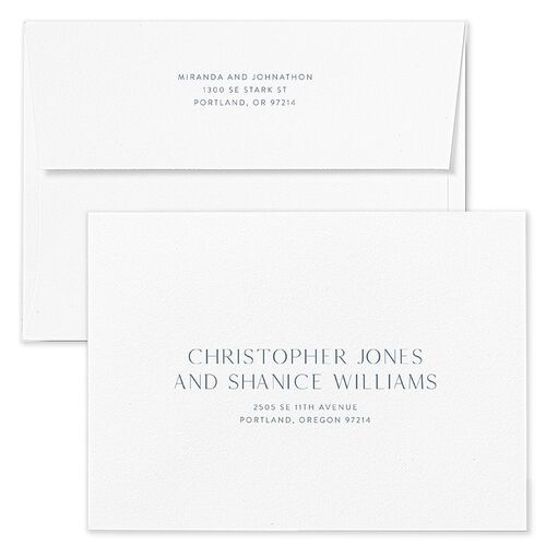 Window Gallery Wedding Invitation Envelopes Pool White Both Recipient and Return Addresses Standard Signature