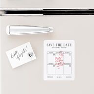 Classic Circled Calendar Date Save The Date Magnets Pure White Magnet Paper