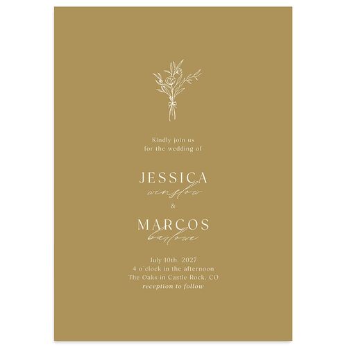 Simple Boho Flowers Wedding Invitations Driftwood Signature Blank No Standard
