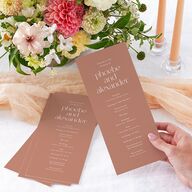 Striking Scene Wedding Programs Dusty Rose Signature