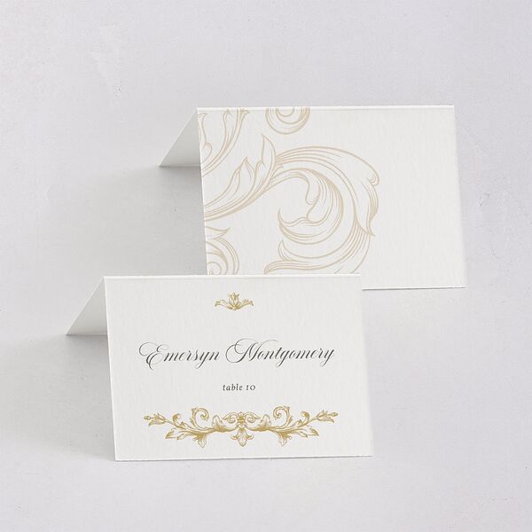 Vintage Regency Monogram Frame Place Cards Pure White Signature
