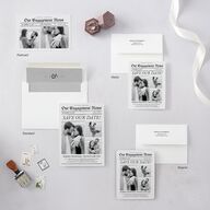 Newspaper Save The Date Magnets Pure White Magnet Paper