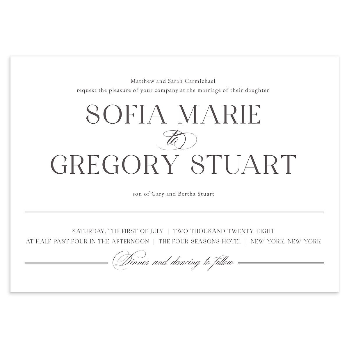 Classically Elegant Wedding Invitation