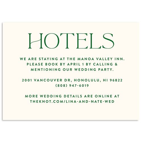 Hawaiian Tropical Orchid Oval Wedding Enclosure Cards Crimson Signature Standard