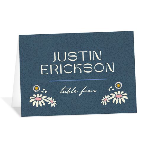 Wildflower Nouveau Place Cards Moody Blue Signature