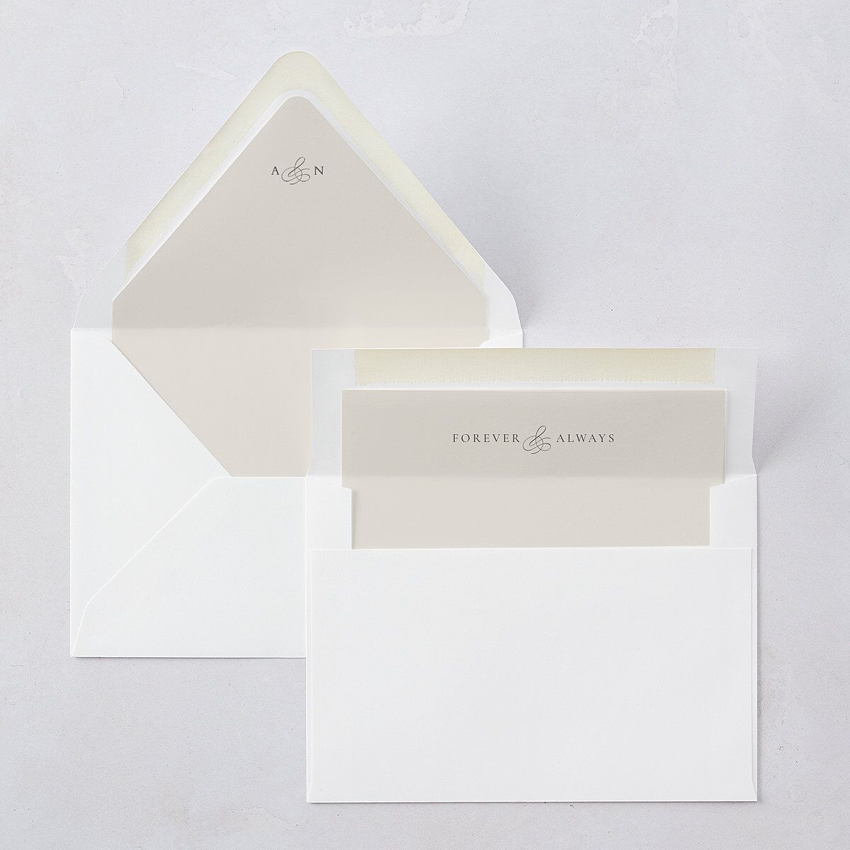 Elegant Photo Monogram Euro Envelope Liners Pure White Luxe