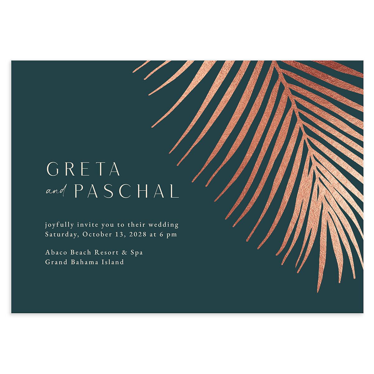 Lavish Palm Wedding Invitations
