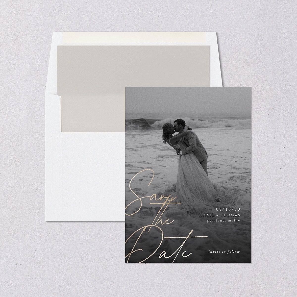 Gilded Corner Save The Date Cards — view 4