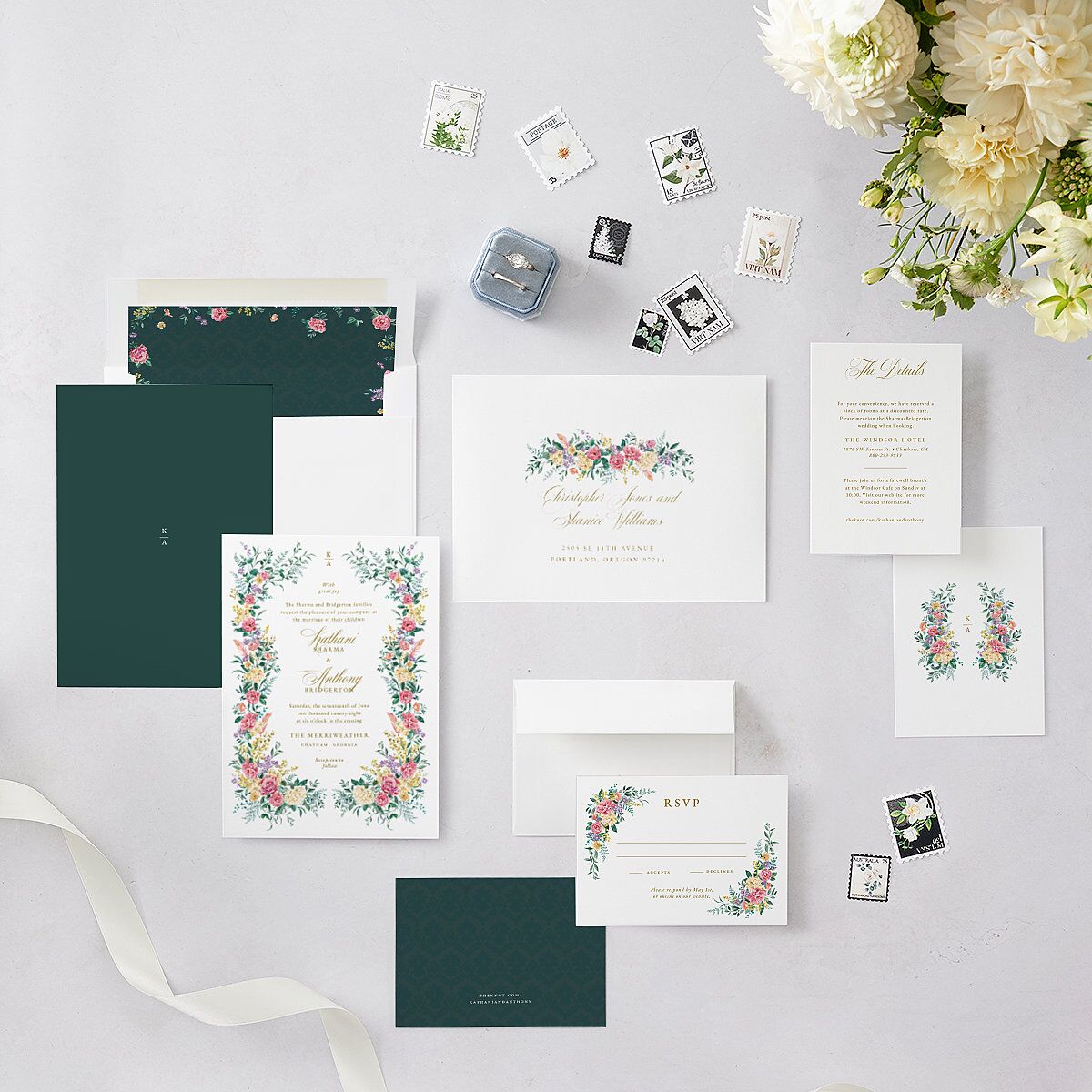 Glamorous Regency Garden Wedding Invitations by Bridgerton — view 5