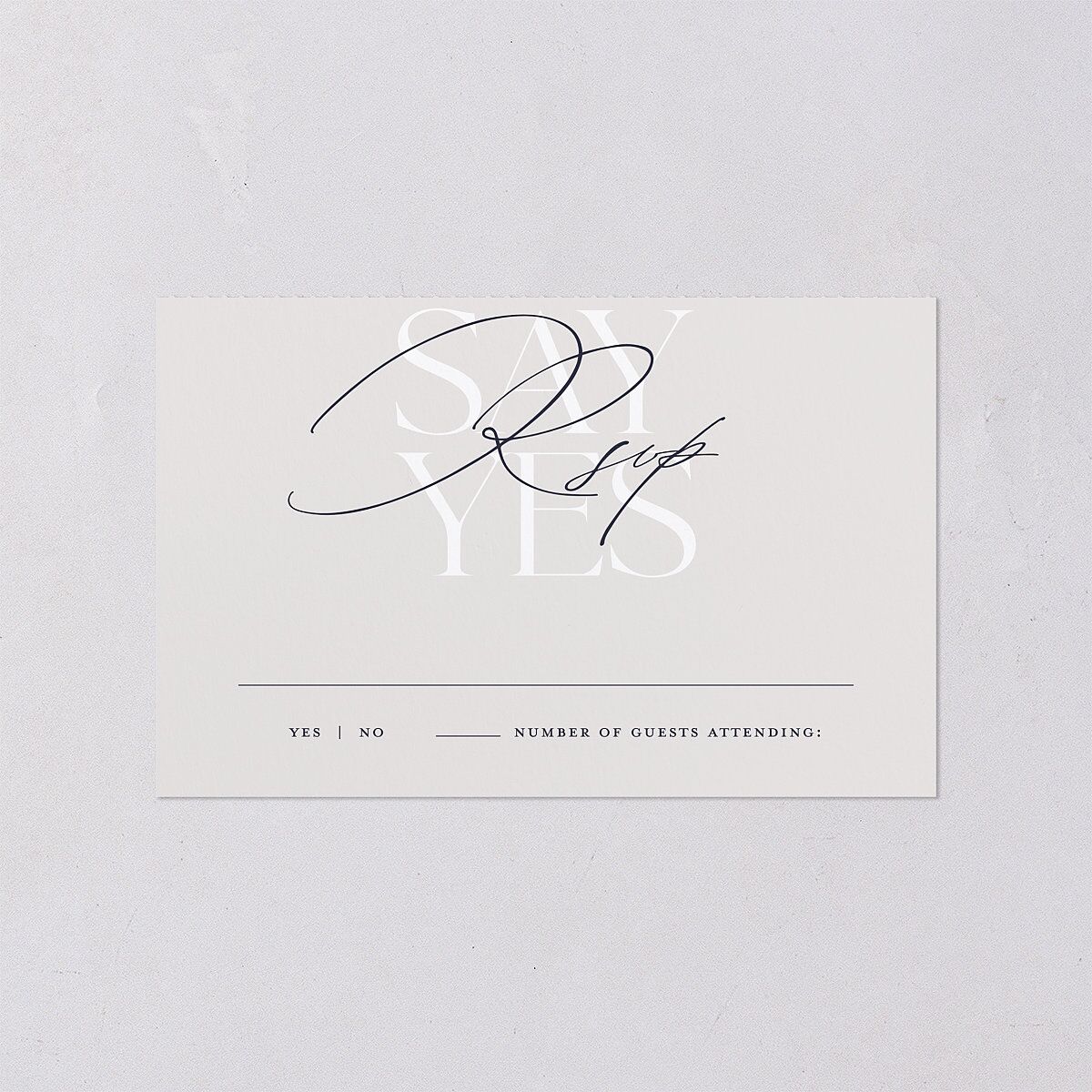 Overlay All-in-One Wedding Invitations Dark Navy Signature Light Both Recipient and Return Addresses No