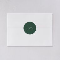 Classic Monogram First Christmas Holiday Stickers Dark Emerald Circle