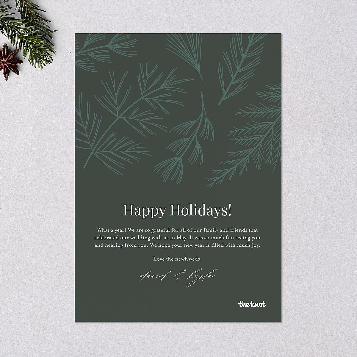 Our Merriest Year Holiday Cards Hunter Green Signature Blank Standard Portrait